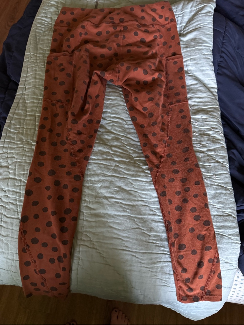 Pact Rust Leggings with Dark Polka Dots